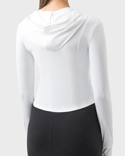 Millennia Pocketed Zip Up Hooded Long Sleeve Active Outerwear