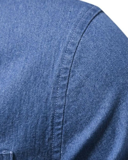 Men's Button-Down Denim Shirt with Chest Pocket