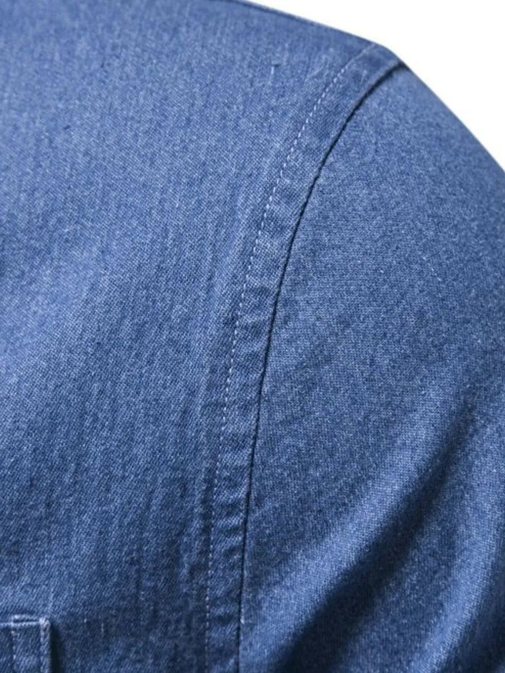 Men's Button-Down Denim Shirt with Chest Pocket