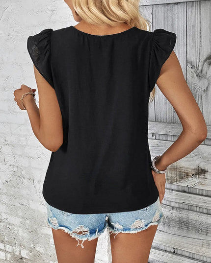 Perfee Ruffled V-Neck Tank 