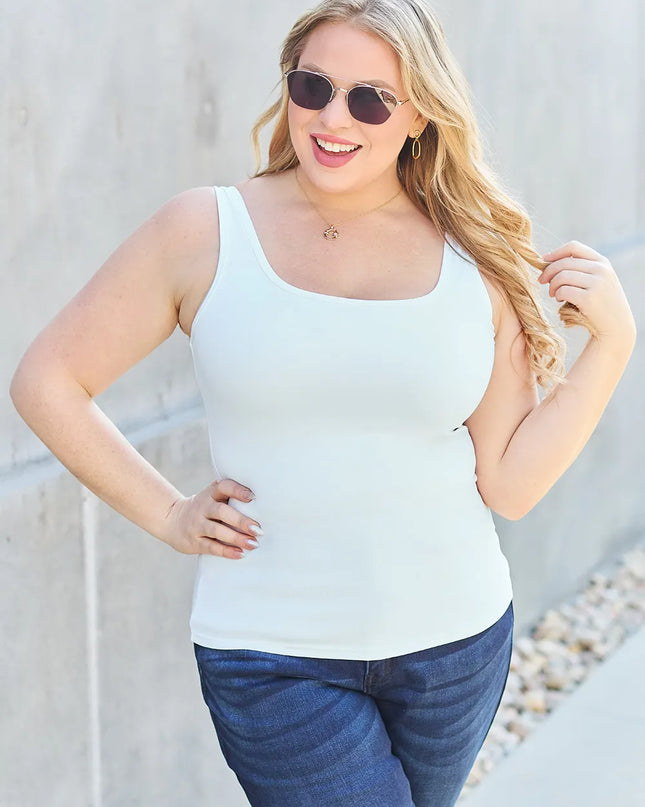 Basic Bae Full Size Square Neck Wide Strap Tank
