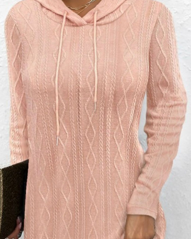 Drawstring Hooded Sweater Dress