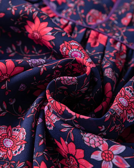 Floral Half Sleeve Split Neck Blouse Top