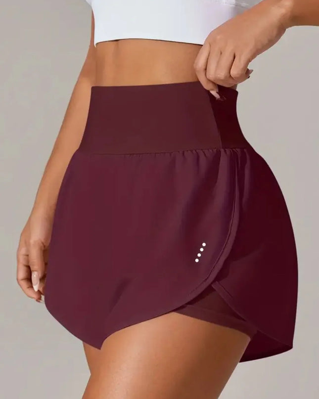 Pocketed High Waist Active Shorts 