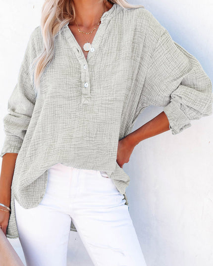 Buttoned Long Sleeve Blouse 