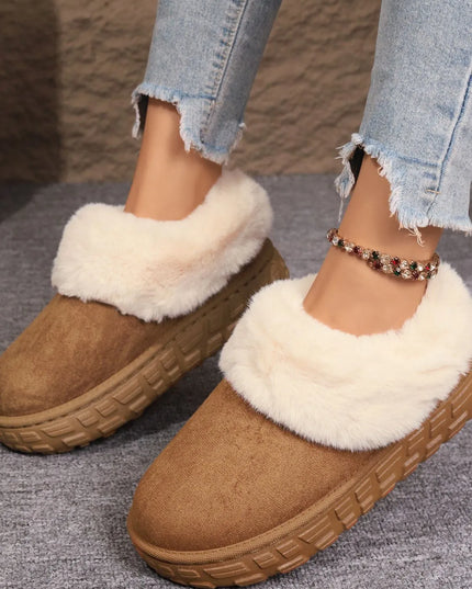 Faux Fur Lined Suede Winter Boots
