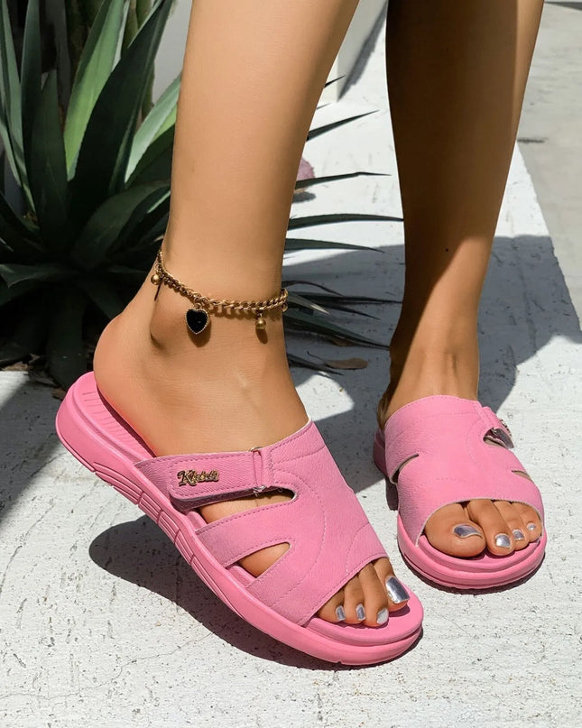 Casual Comfort Cut-Out Platform Slides 