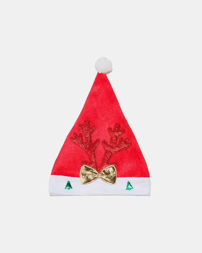 2 Piece Antler Christmas Hat with pompom