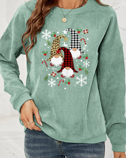 Faceless Gnome Graphic Drop Shoulder Sweatshirt