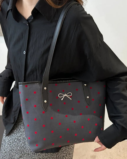 Bow Trim Polyester Tote Bag 