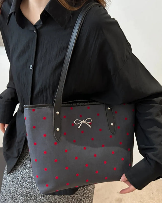 Bow Trim Polyester Tote Bag 