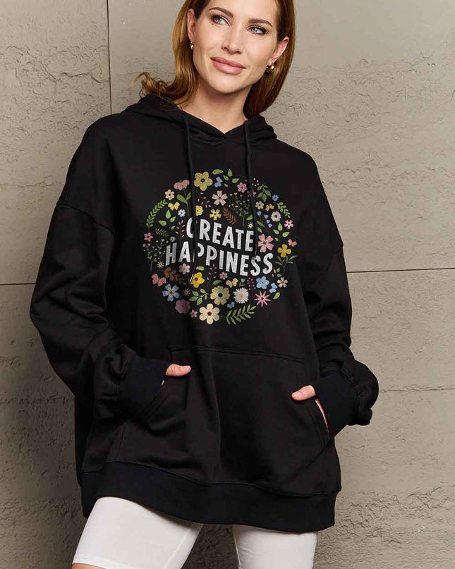 Simply Love Simply Love Full Size CREATE HAPPINESS Graphic Hoodie