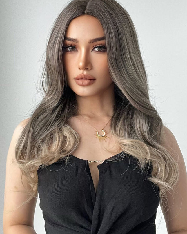 13*1" Full-Machine Wigs Synthetic Long Straight 24" 