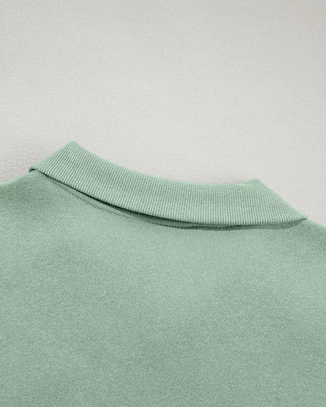 Drop Shoulder Zip Up Jacket and Drawstring Pants Active 2pcs Set