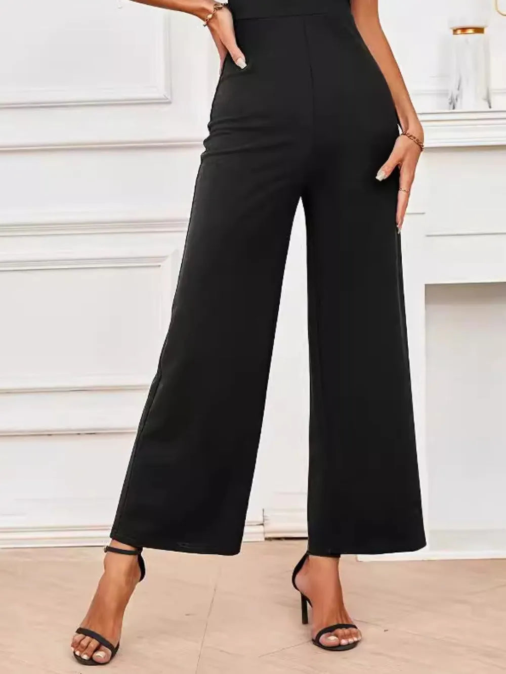 V-Neck Flutter Sleeve Jumpsuit