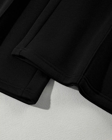 Drop Shoulder Zip Up Jacket and Drawstring Pants Active 2pcs Set