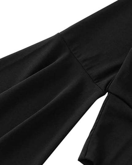 Plunge Flare Sleeve Cropped Top