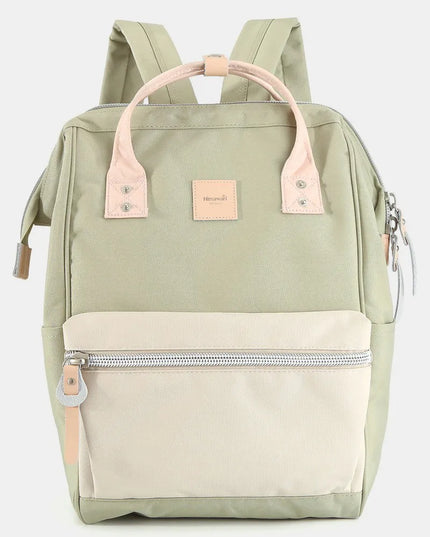 Himawari Water Resistant Canvas Backpack Bag with Side Pockets Cream L.Green One Size