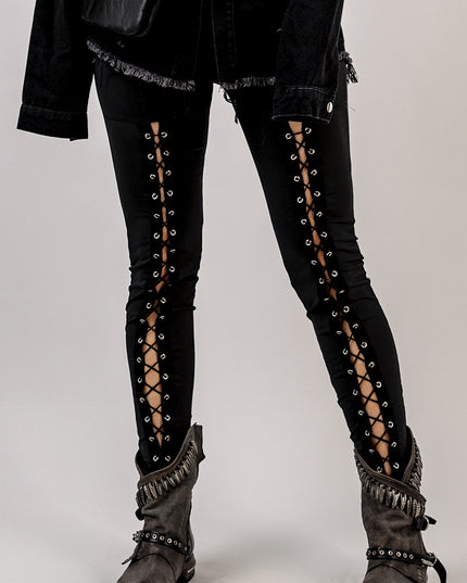 Grommet Lace Up Leggings