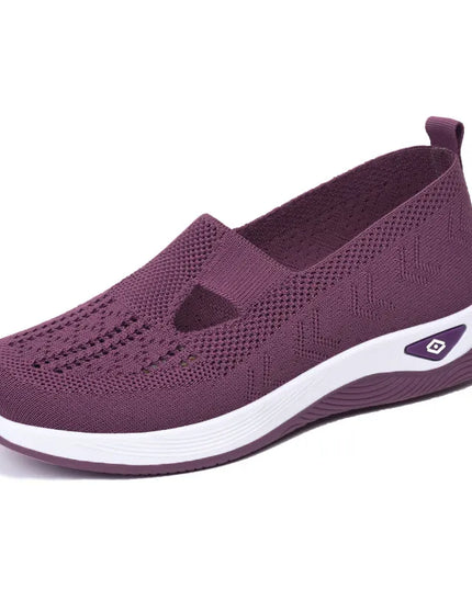 Breathable Mesh Round Toe Wedge Sneakers 