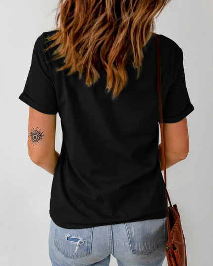 Graphic Round Neck Short Sleeve T-Shirt