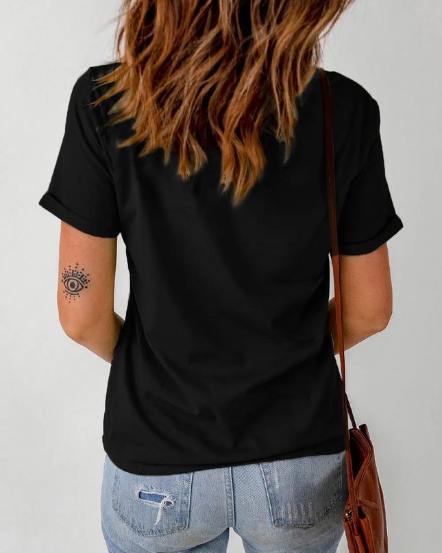 Graphic Round Neck Short Sleeve T-Shirt