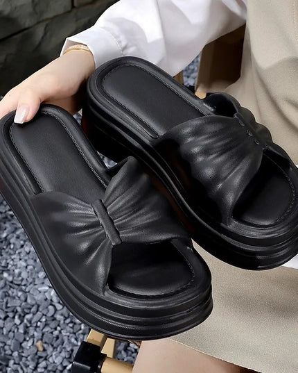 Open Toe Platform Slippers