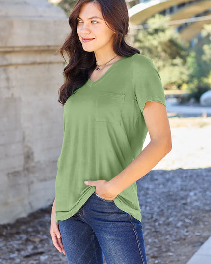 Basic Bae Bamboo Full Size V-Neck Short Sleeve T-Shirt