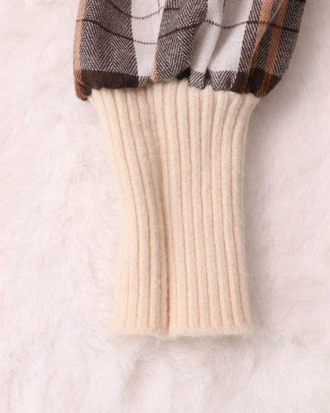 Plaid Long Sleeve Sweater Dress