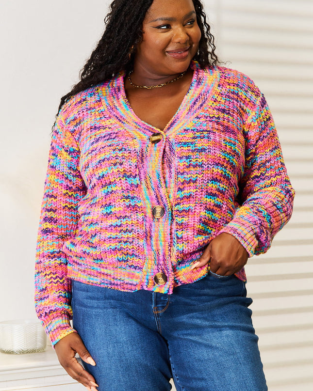 Angel Wings Woven Right V-Neck Long Sleeve Cardigan