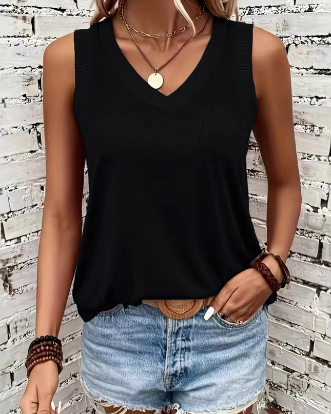 V-Neck Tank Black
