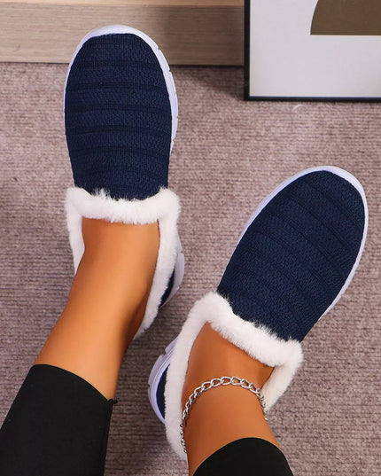 Breathable Mesh Fuzzy Slip-Ons