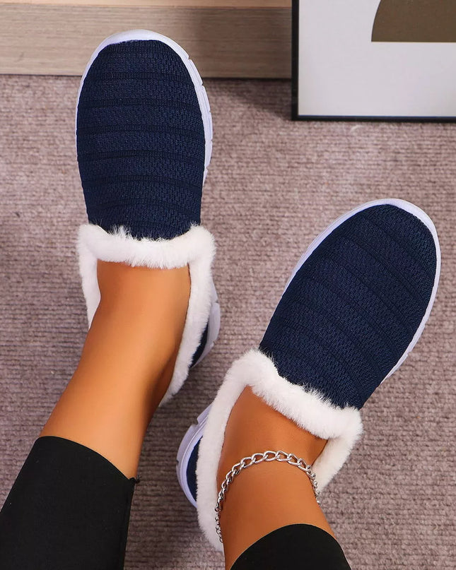Breathable Mesh Fuzzy Slip-Ons