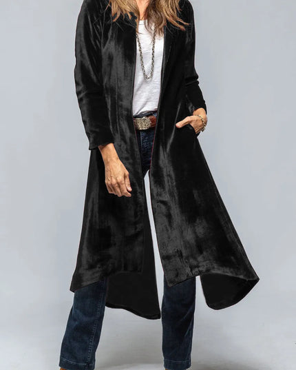 Slit Back Open Front Cardigan