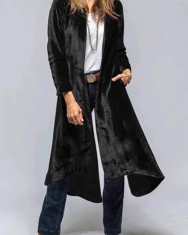 Slit Back Open Front Cardigan