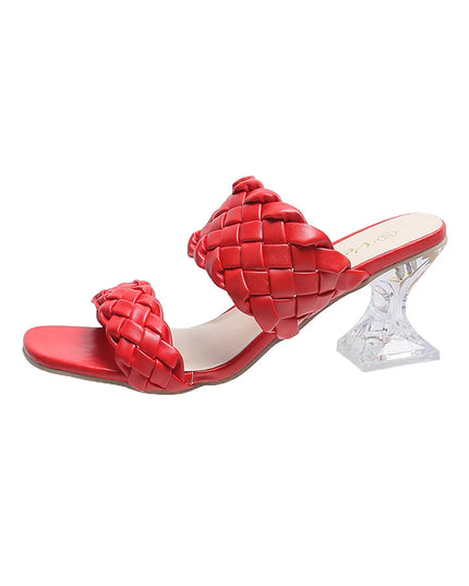 Woven Pattern Double Strap Sandals 