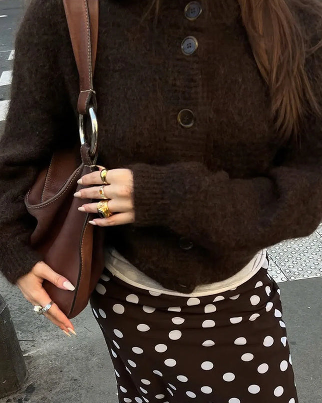 Button Down Long Sleeve Cardigan