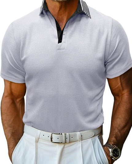 Men's Classic Textured Golf Polo Shirt White