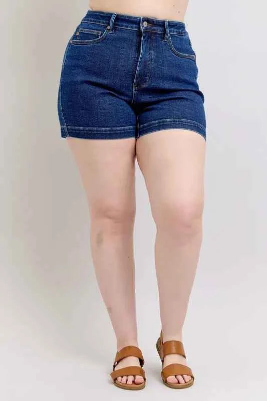 Judy Blue Plus Size High Waist Tummy Control Denim Shorts