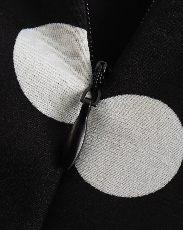 One-Shoulder Polka Dot Mini Dress