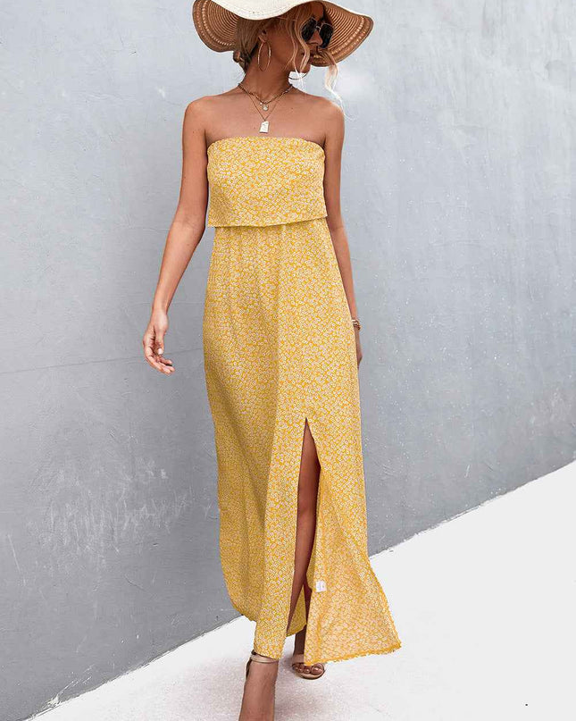 Strapless Split Maxi Dress