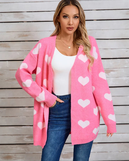 Angel Wings Heart Open Front Long Sleeve Cardigan
