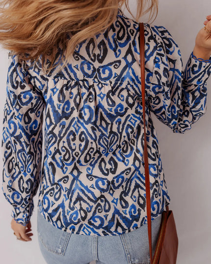 Paisley Print Long Sleeve Blouse