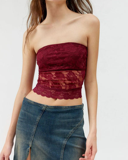Lace Strapless Tube Top