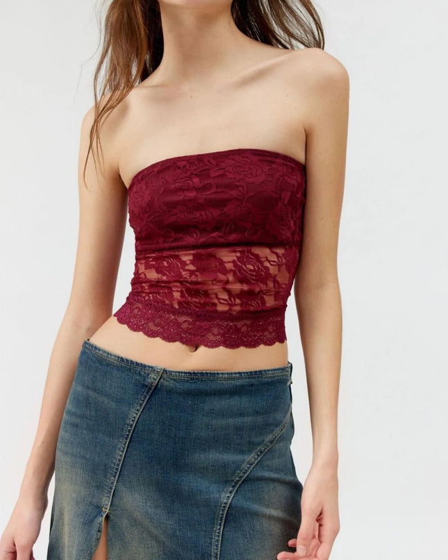 Lace Strapless Tube Top