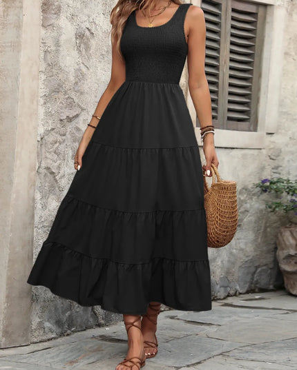 Ivy Lane Smocked Scoop Neck Sleeveless Tank Dress 