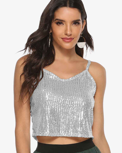 Sequin Cropped Cami
