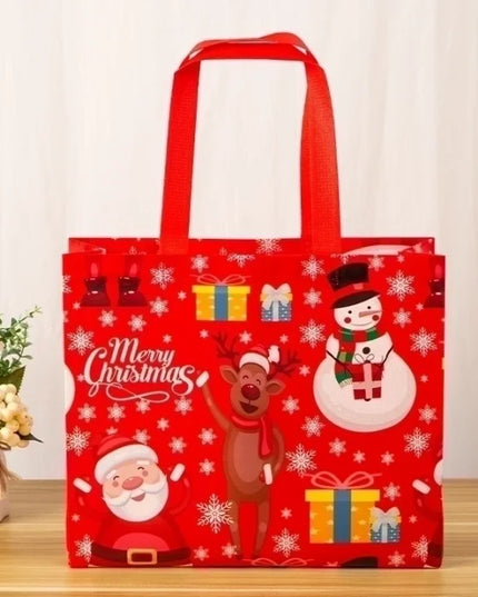 Christmas Cute Christmas Tree Santa Claus Letter Nonwoven Party Festival Gift Bags Christmas 2; Height 25 Width 32 Side 17