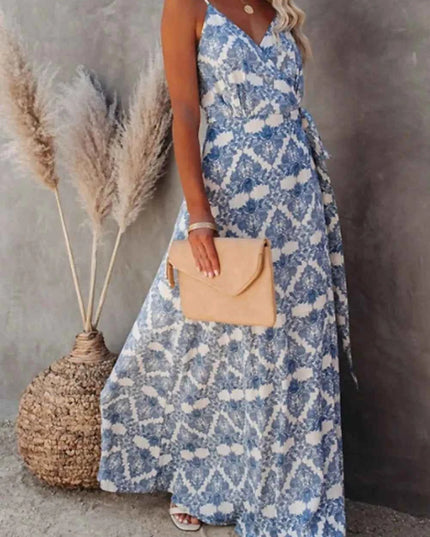Printed Tied Maxi Cami Dress