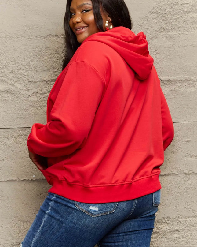 Full Size Zip Up Long Sleeve Hooded Jacket